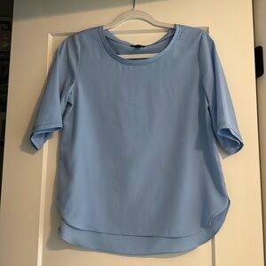 Ann Taylor Blue Short Sleeve Blouse